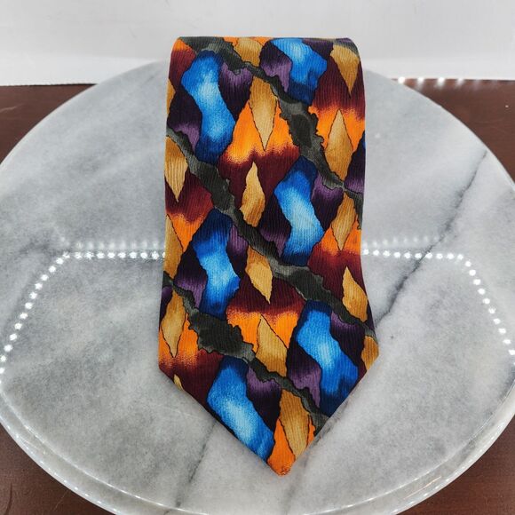 J Garcia Collector's Edition Tie Mens Silk Bright Abstract Art Pattern Necktie - Picture 1 of 8